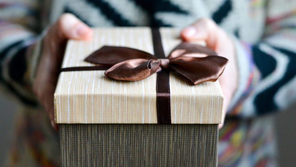 Best Gift for Everyone_ Gift Box with Brown Ribbon