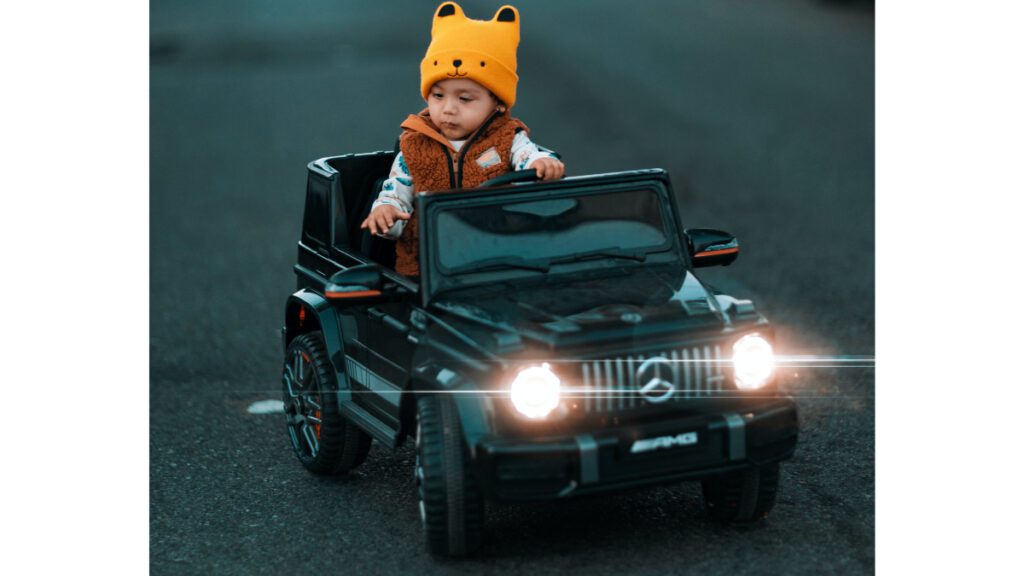 Child Driving an Electric Car