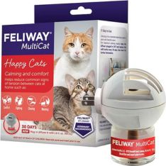 FELIWAY MultiCat Calming Pheromone Diffuser for house-cats, 30 Day Starter Kit