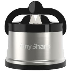 AnySharp Pro - World's Best Knife Sharpener - For All Knives and Serrated Blades - Brushed Metal